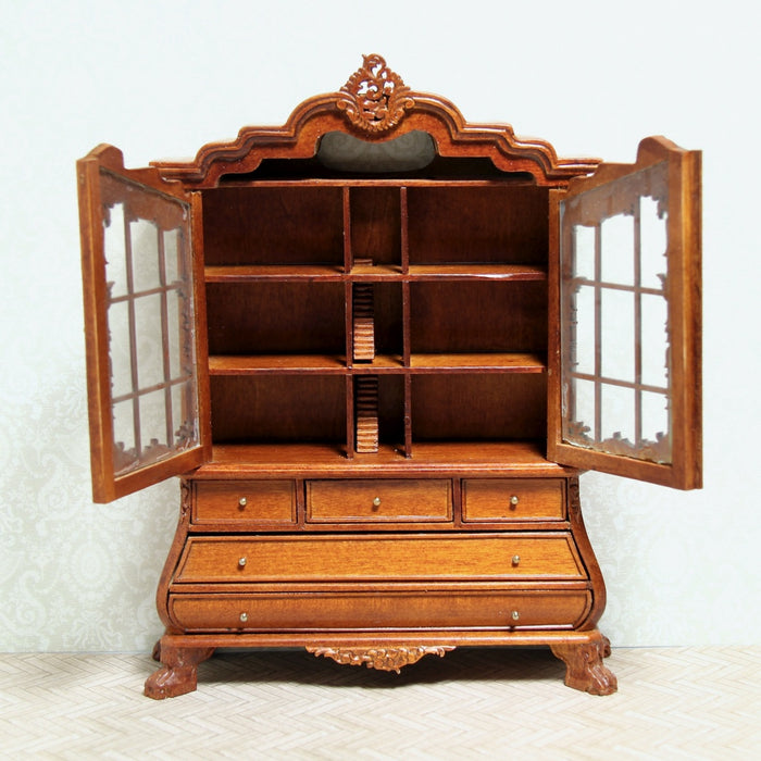 Dollhouse cabinet, large, walnut, quality furniture