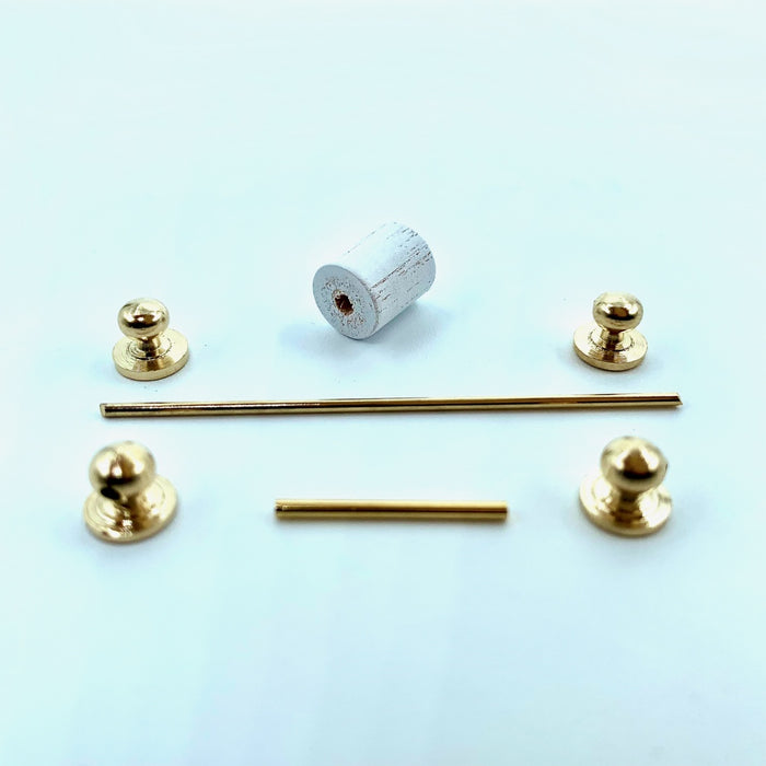 Toilet paper holder and towel bar, brass