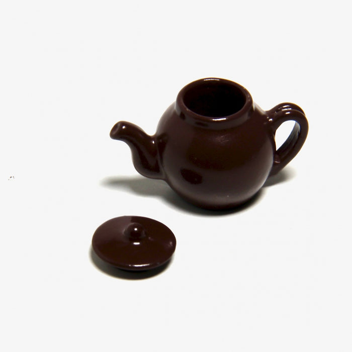 Teapot with lid, dark brown