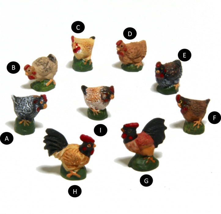 Rooster or hen, colorful, 1 pc