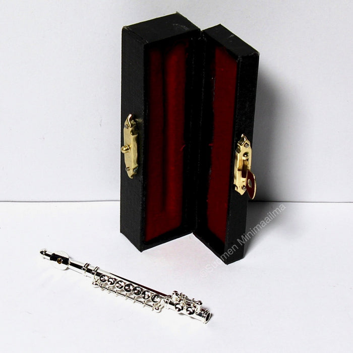 Flute, silver and case