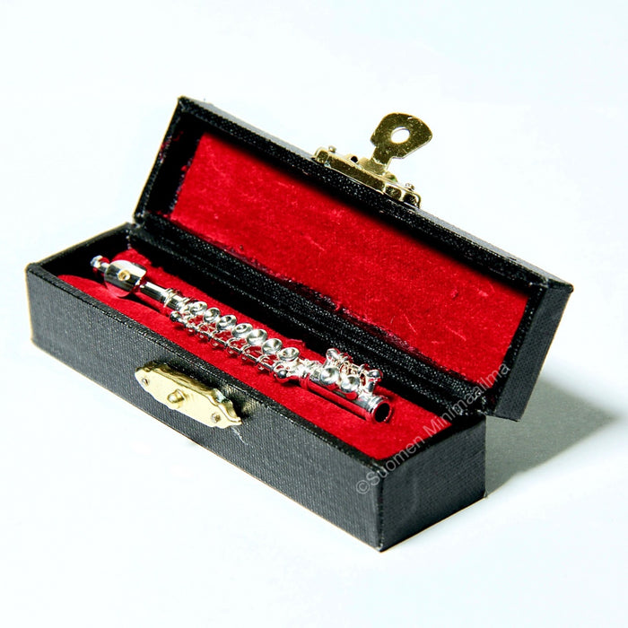 Flute, silver and case