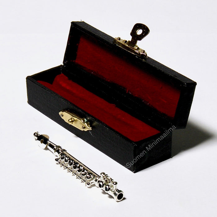 Flute, silver and case