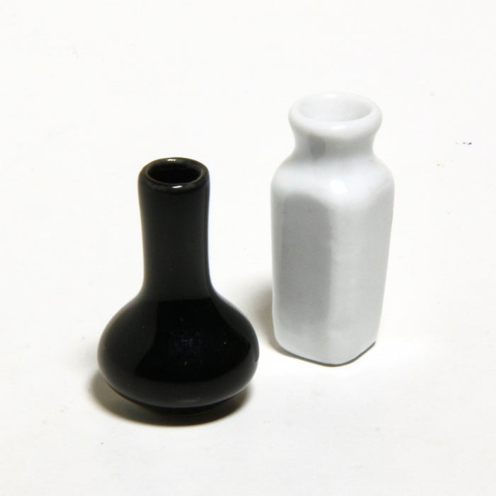 Vase, black and white, 2 pcs