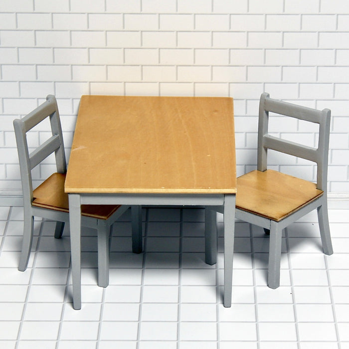 Dining table, gray and wood color