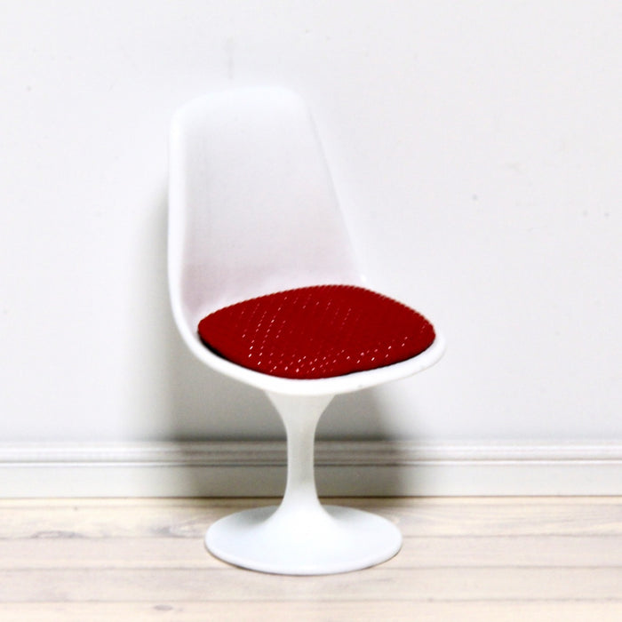 Modern tulip chair, red and white