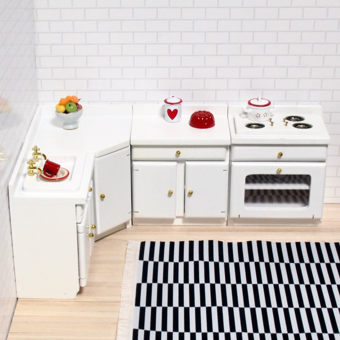 Kitchen furniture, white, 4 parts
