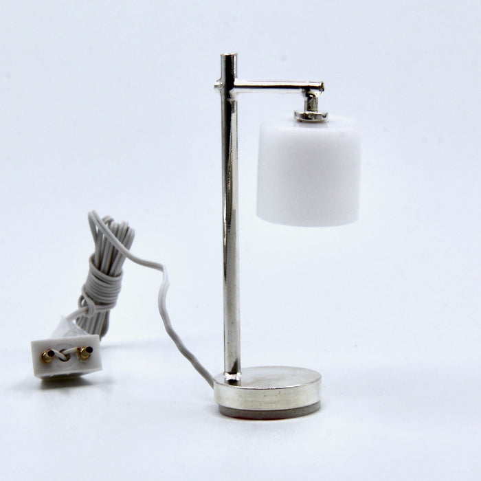 Table lamp, modern, silver/white, 12V