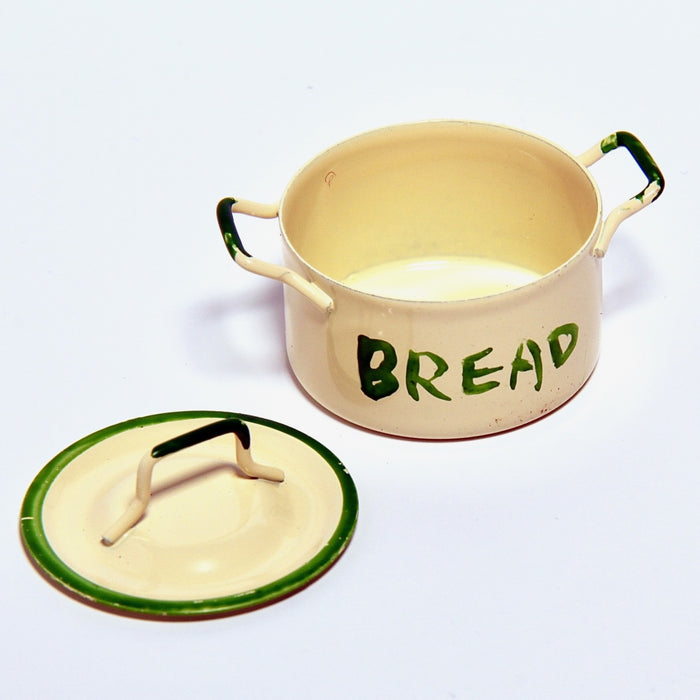 Pot for storing bread, yellow-green