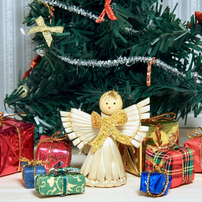 Christmas angel, straw material