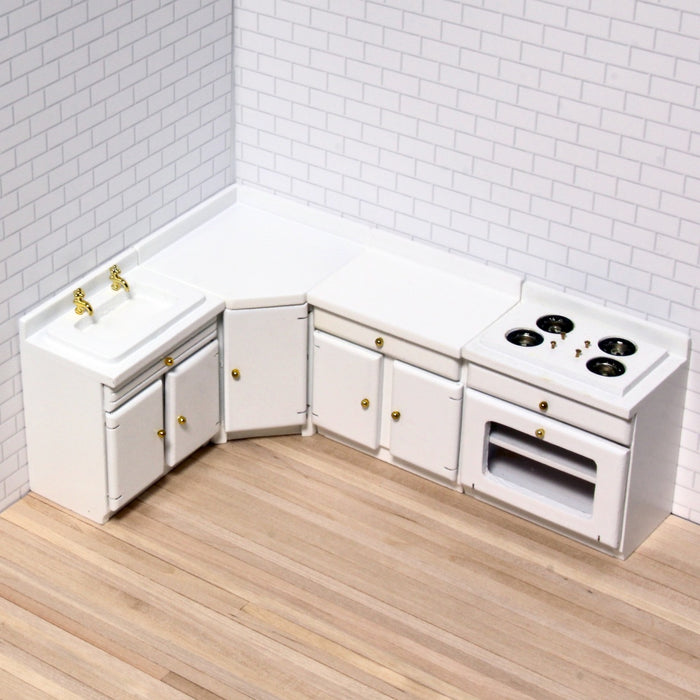 Kitchen furniture, white, 4 parts