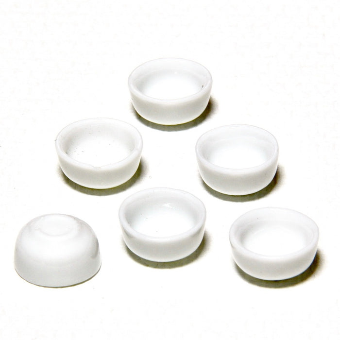 Bowl, white, small, 6 pcs