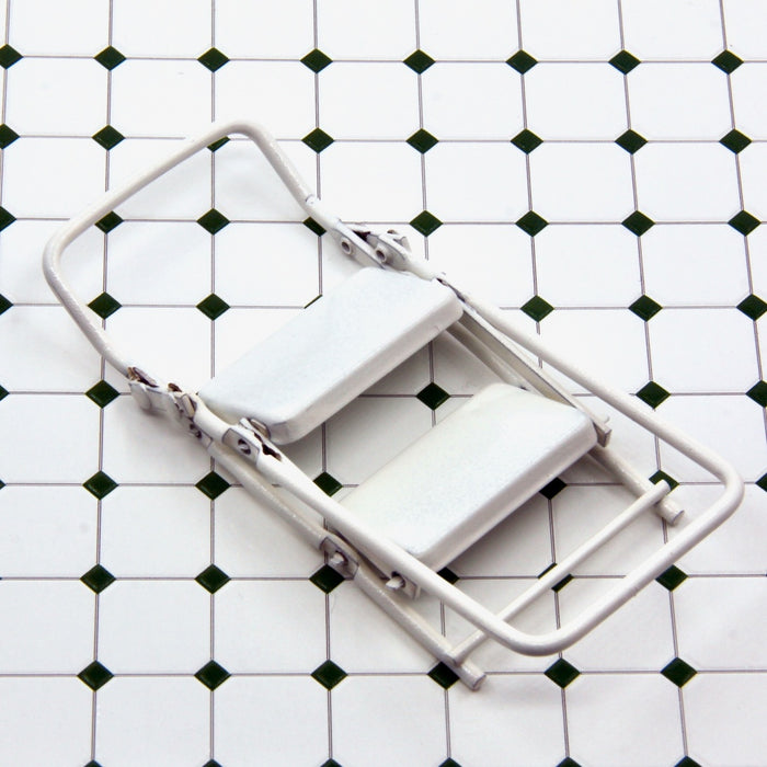 Kitchen ladder, white, collapsible