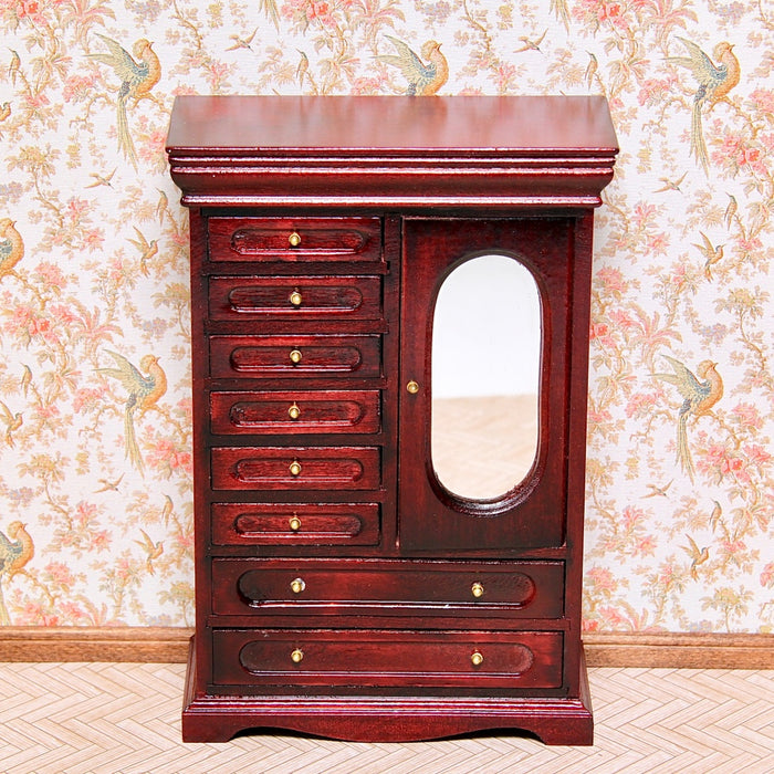 Wardrobe with mirror door, mahogany