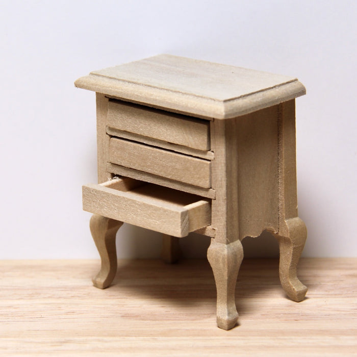 Bedside table with drawers, chest of drawers, finished in wood