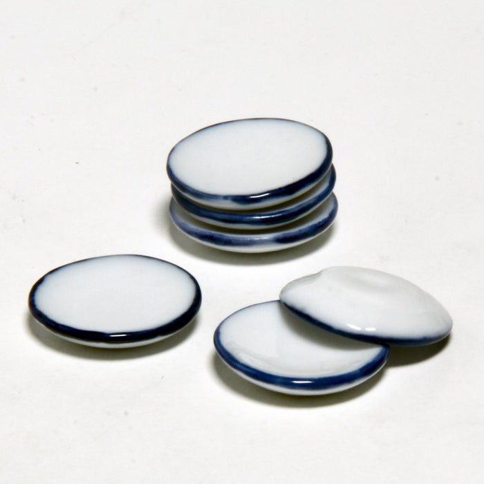 Plate, blue and white, small, porcelain, 6 pcs