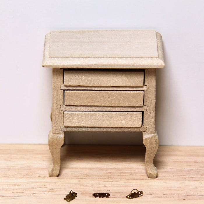 Bedside table with drawers, chest of drawers, finished in wood