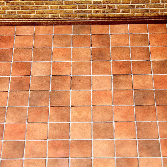 Kivilaatta, kohokuvioitu punasavi, pieni ruutu