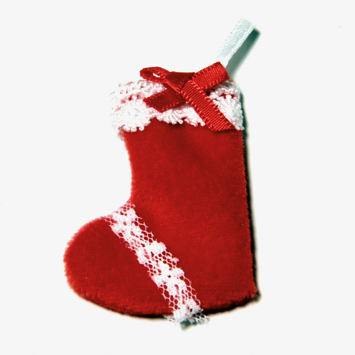 Christmas stocking with lace, large, 1 pc