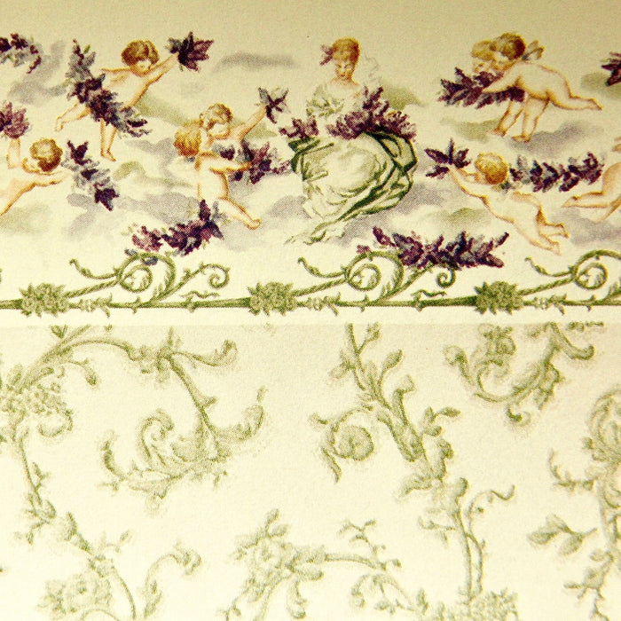 Wallpaper, Symphony, green and off-white