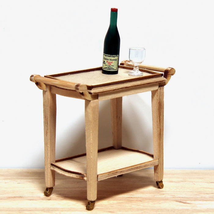 Serving trolley, wooden