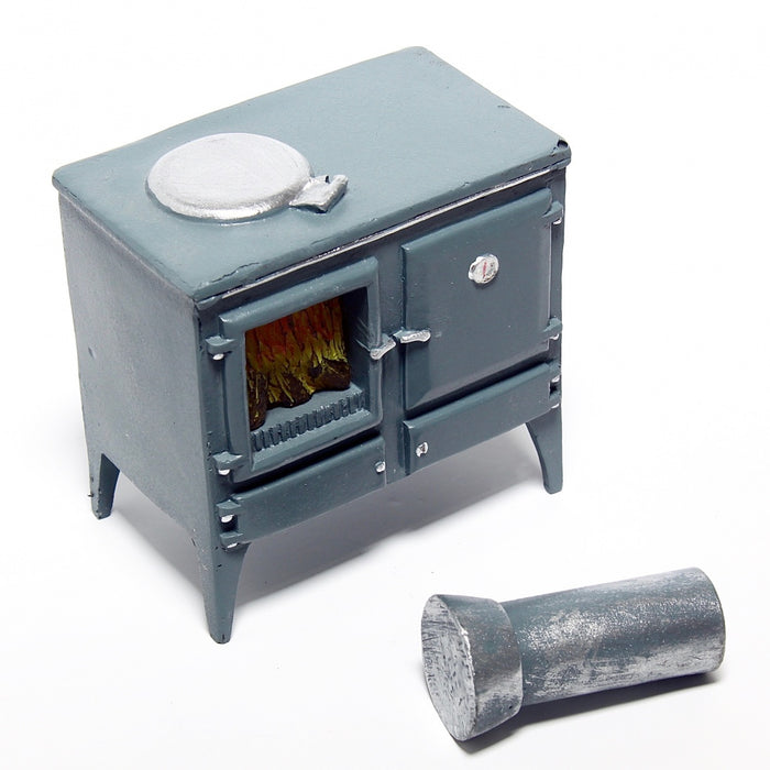 Wood-burning stove, cast iron fireplace,, 2-part