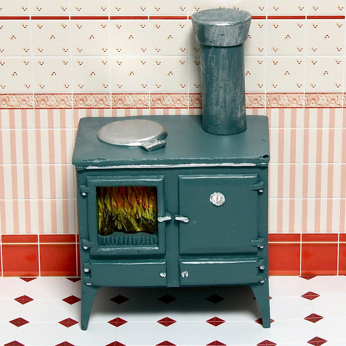 Wood-burning stove, cast iron fireplace,, 2-part