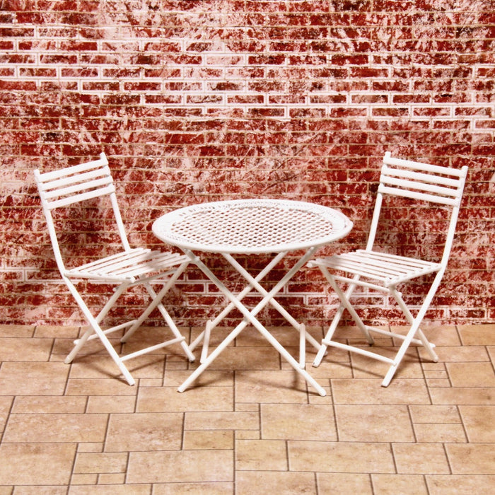 Cafe, garden furniture, 3 parts, white, metal