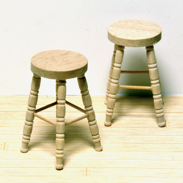 Stool, high, made of wood, 2 pcs