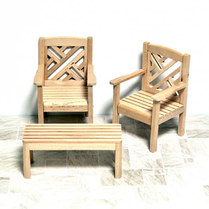 Garden chair, lattice, made of wood