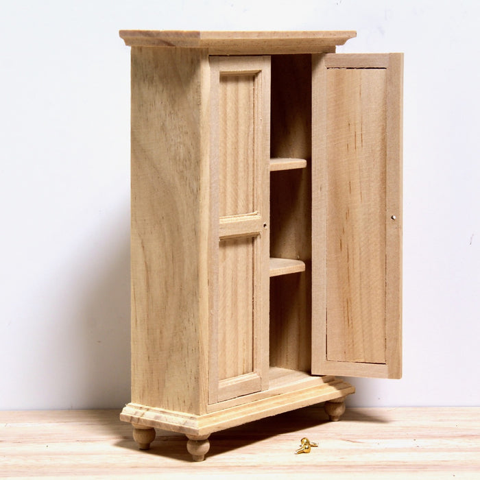 Wardrobe with shelves, finished in wood