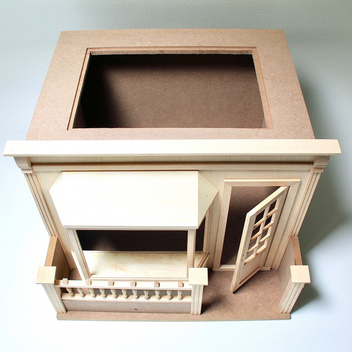 Roombox, store, with bay window, unpainted