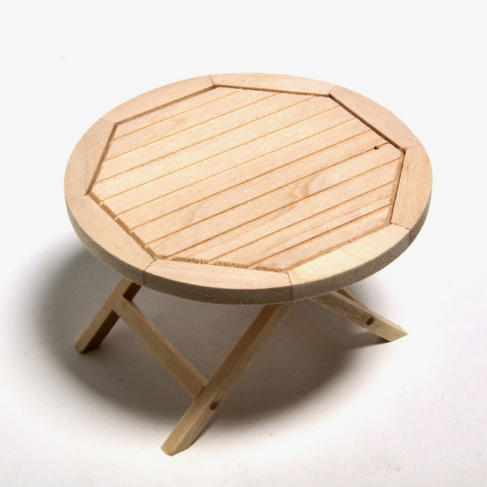 Garden table, round, made of wood