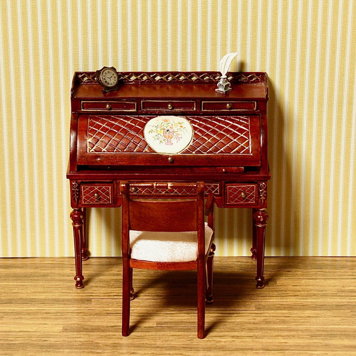 Writing chest with roll top, quality furniture