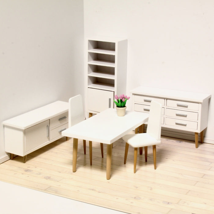 Modern dining room, white, 6 parts