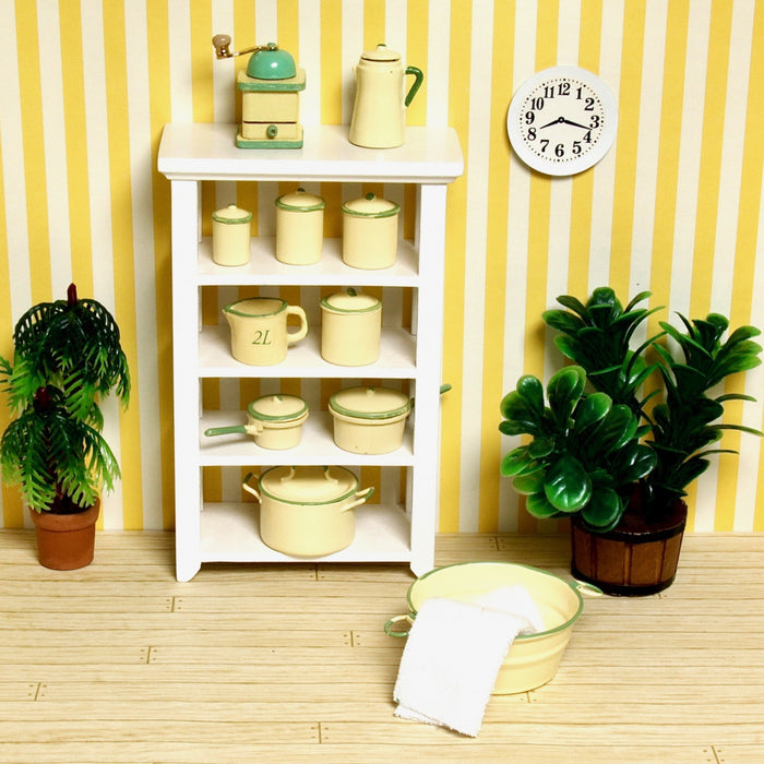 Enamel pot, yellow green 3 pcs