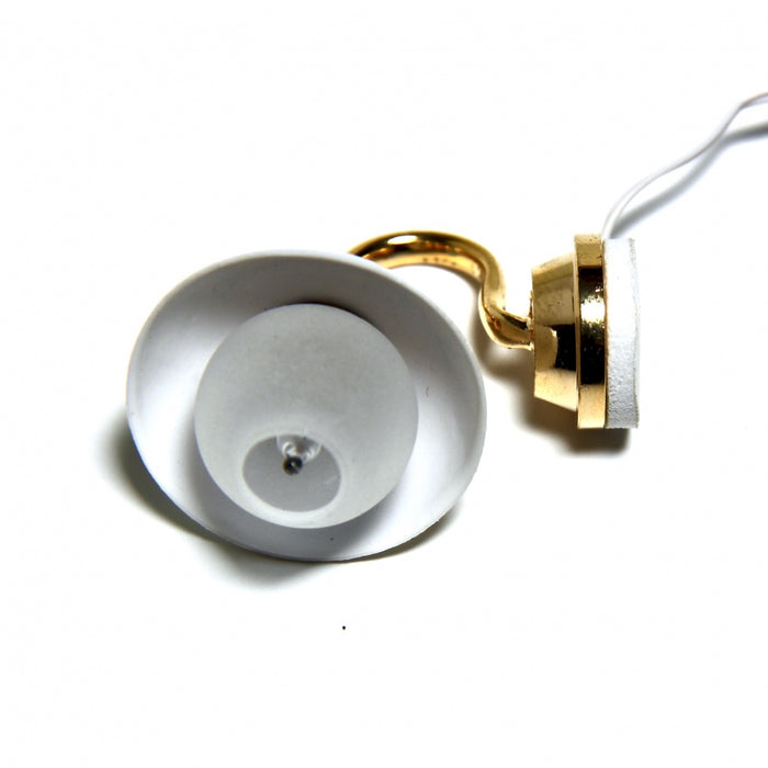 Wall lamp, white and brass, 12V