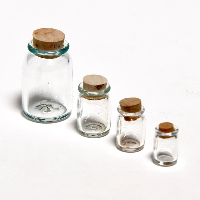 Glass jars with caps, real glass, 7 pcs