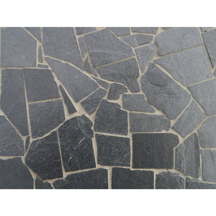 Real stone tile, slate, asymmetrical, black-gray, larger package