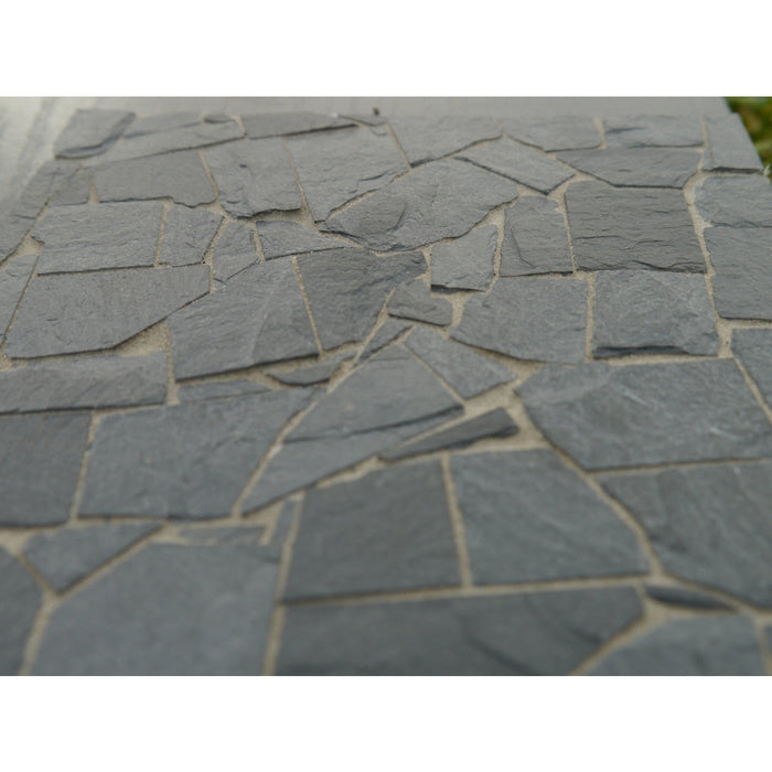 Real stone tile, slate, asymmetrical, black-gray, larger package