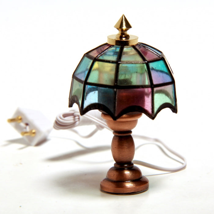 Table lamp Tiffany, colorful 12V