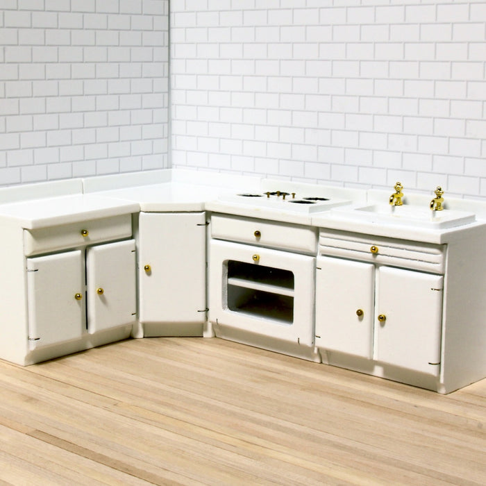 Kitchen furniture, white, 4 parts