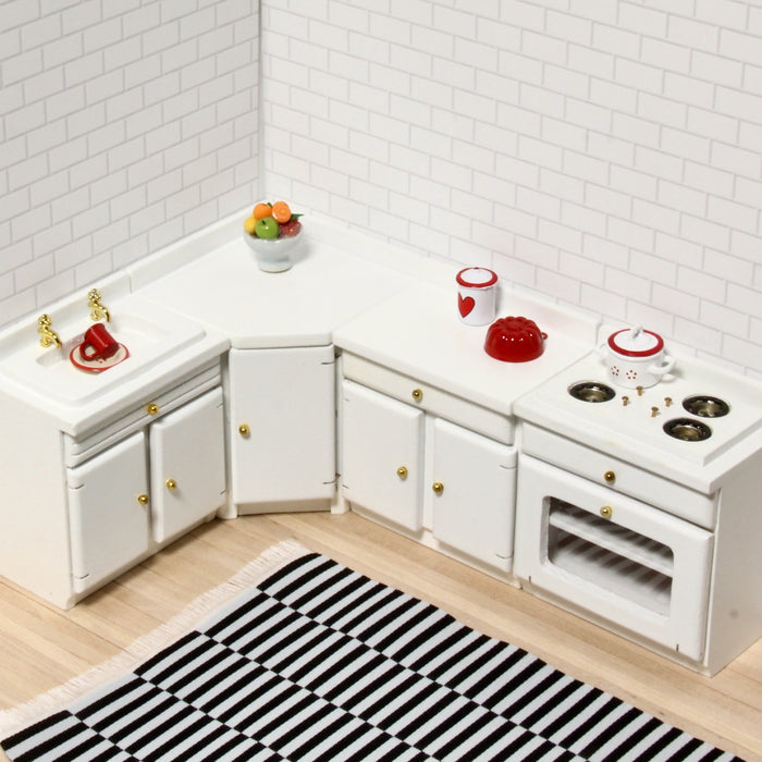 Kitchen furniture, white, 4 parts