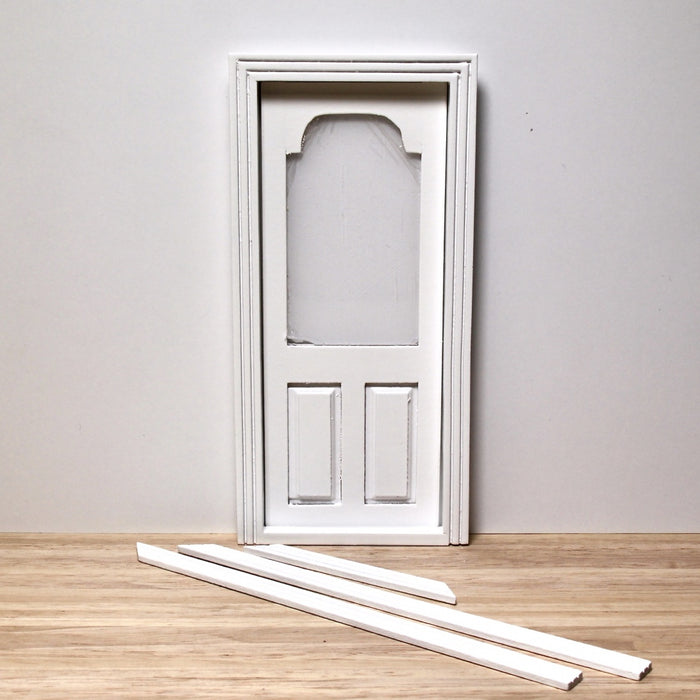 Dollhouse door, with window, white