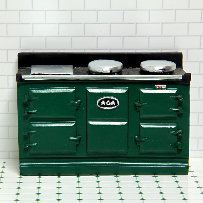 AGA stove, large, dark green