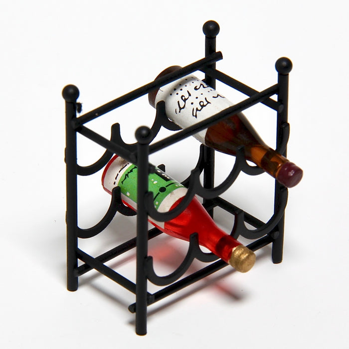 Wine bottle holder, black, for 6 bottles