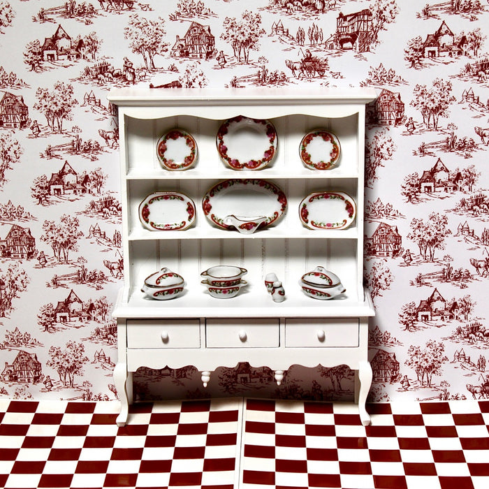 Pinterest Raspberry Toile Wallpaper Toile de Jouy Raspberry — Suomen Minimaailma Oy