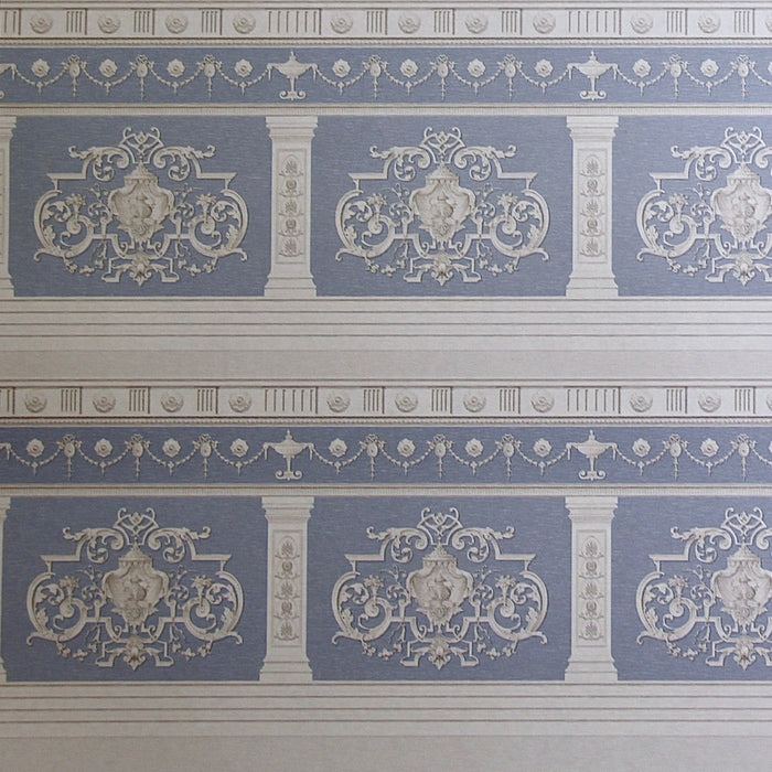 Wall panel, blue and white Seyne Frieze